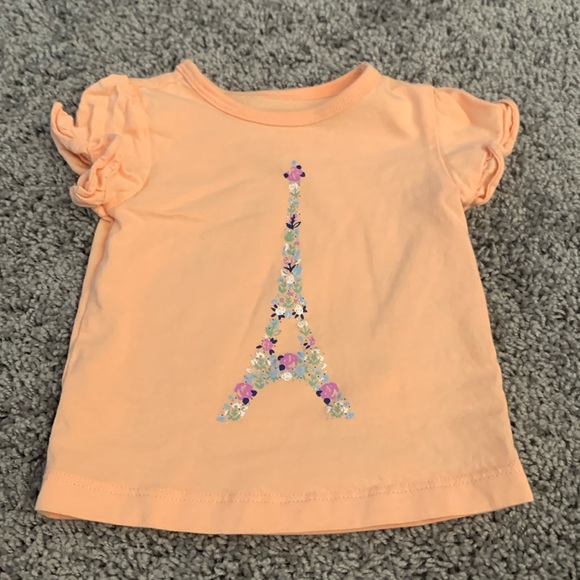 Carter’s Baby Girl Eiffel Tower Tee Size 3M EUC - Picture 1 of 4